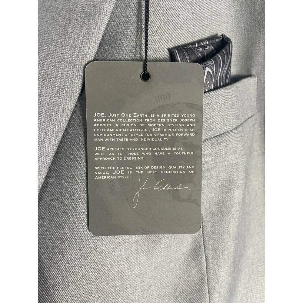 Joseph Abboud Joe Mens Light Gray Sport Coat Blazer NWT Two Button Jacket S 46
